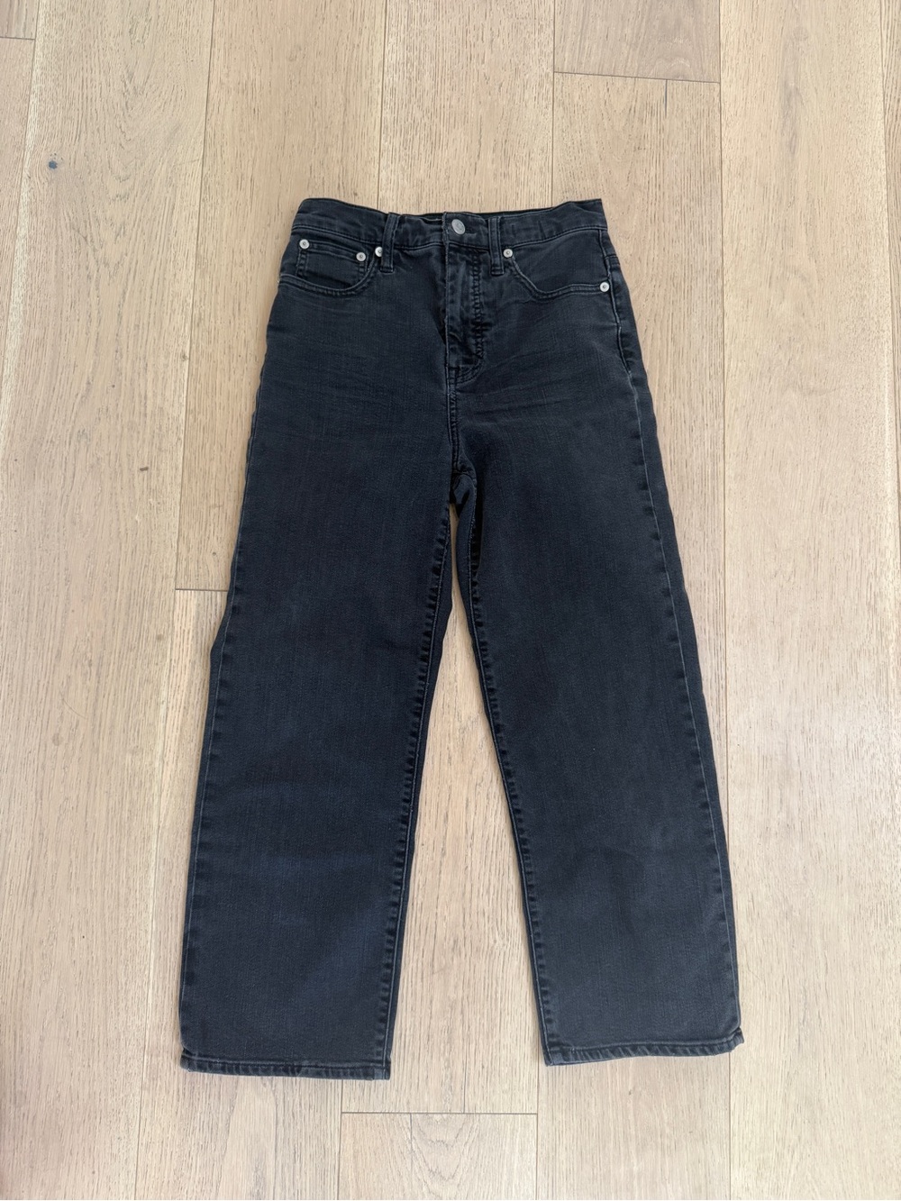 Madewell Black slim jeans wide leg crop 26 denim jeans